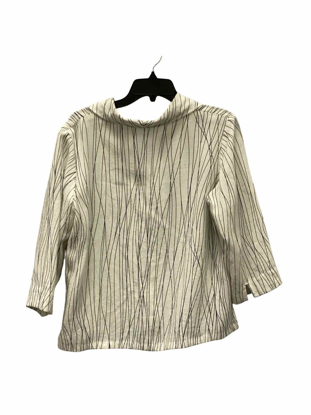 Fridaze Size S White Black Linen Button Up Long Sleeve Shirts