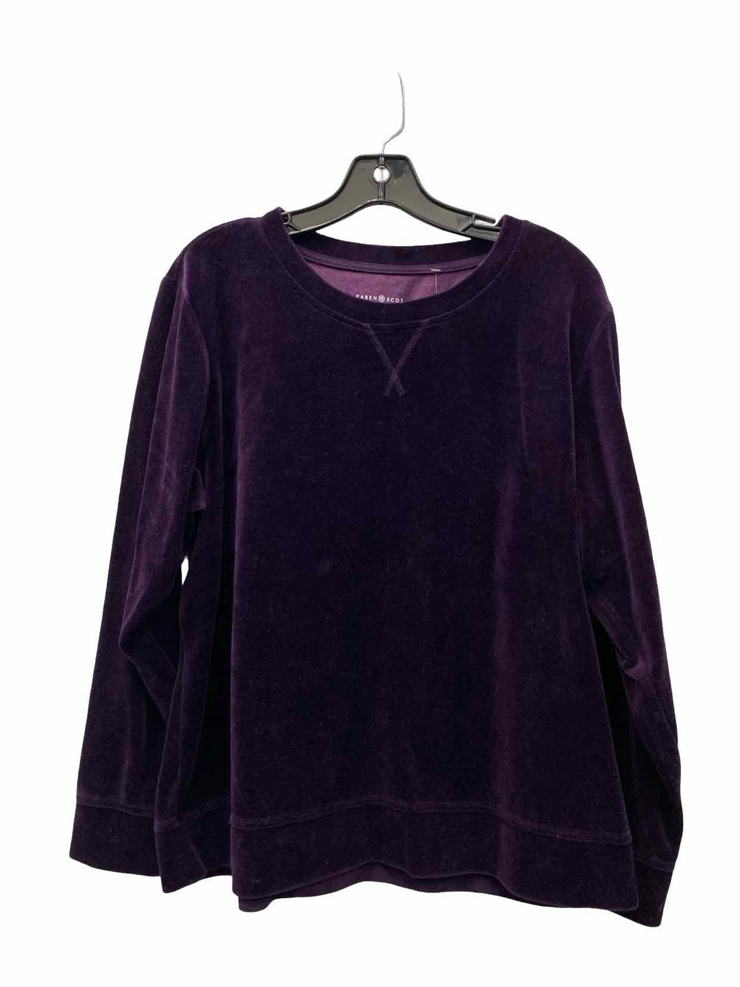 Karen Scott Size L Plum Velour Pants