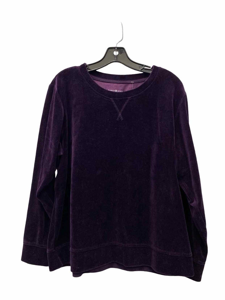 Karen Scott Size L Plum Velour Pants