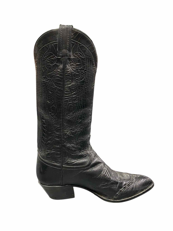 TONY LAMA Shoe Size 6 Black Cowboy Boots(knee)