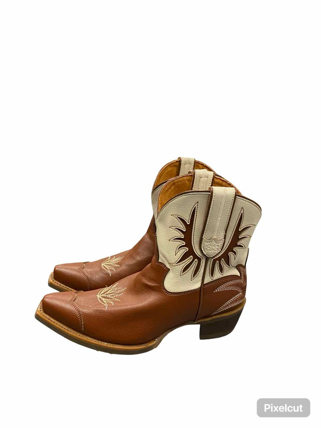Desert Bloom Shoe Size 7.5 Brown Leather Prickly Pear Saddle Lace Boots(Ankle)