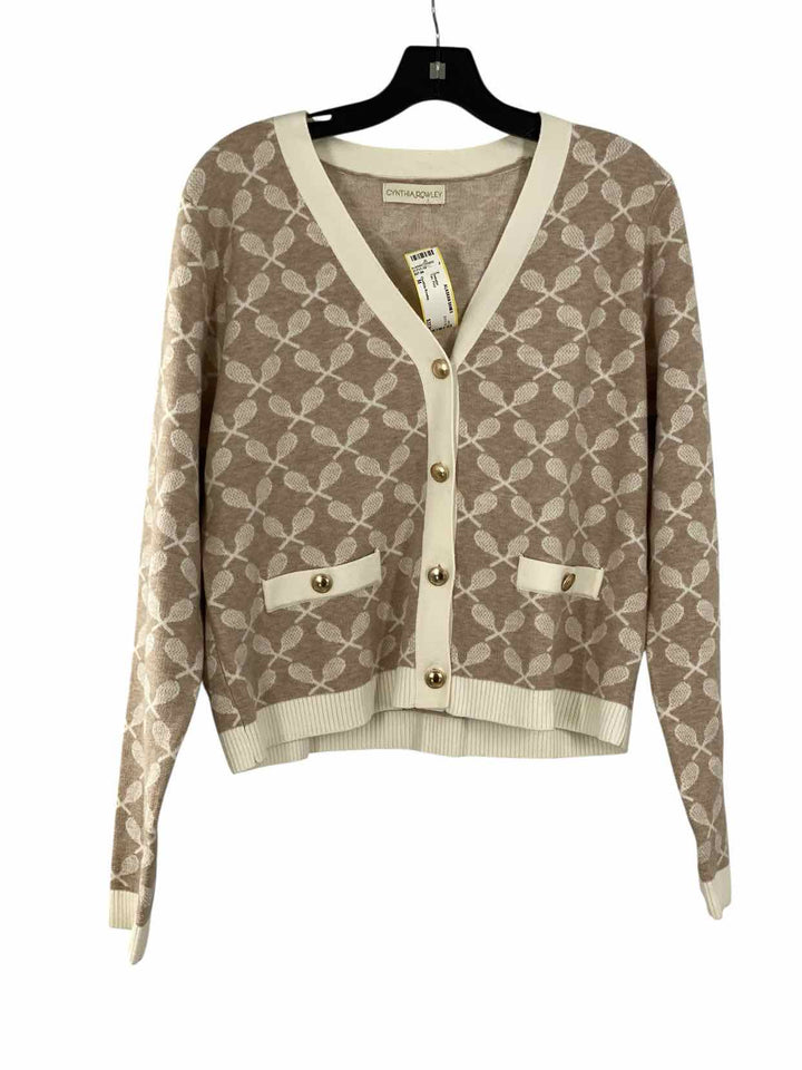 Cynthia Rowley Size M Tan Print Sweater