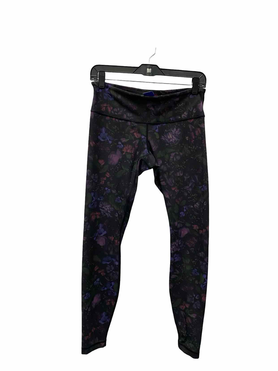 Lululemon Size 6 Black Purple Floral Athletic Pants