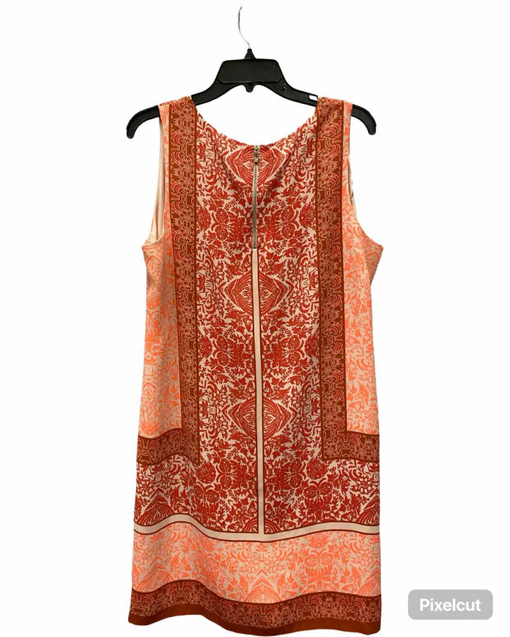 Vince Camuto Size 14 White Pink Print Dress