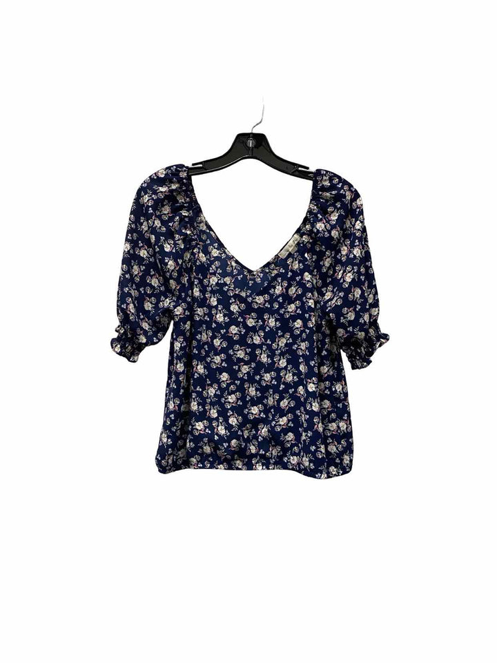 Nine Britton Size S Blue Pink Floral Short Sleeve Shirts