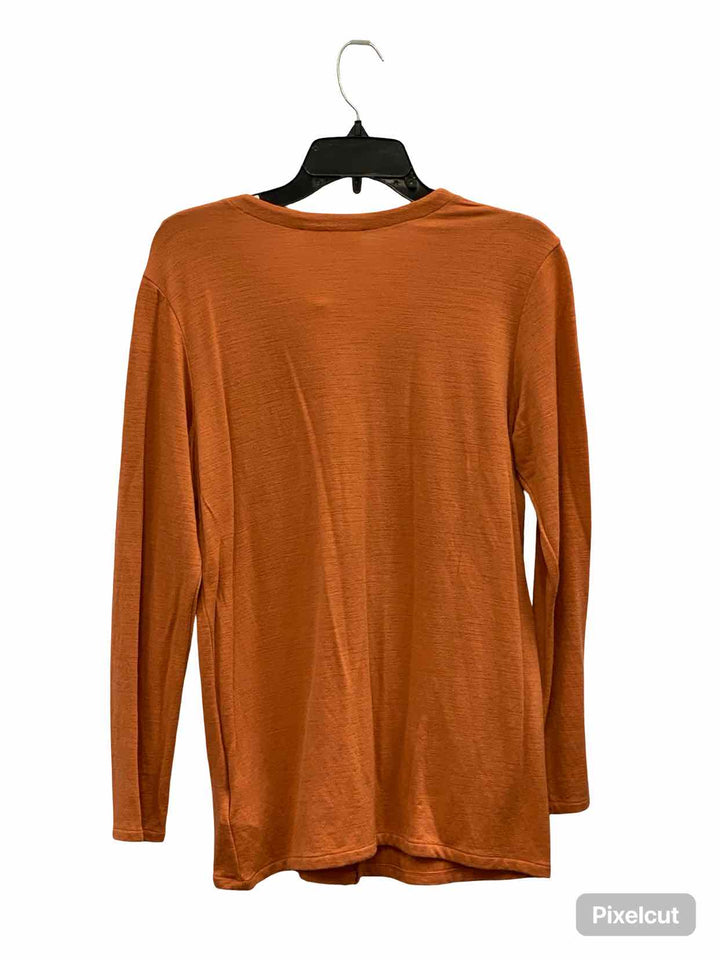 Icebreaker Size S Orange 100% Wool Long Sleeve Shirts