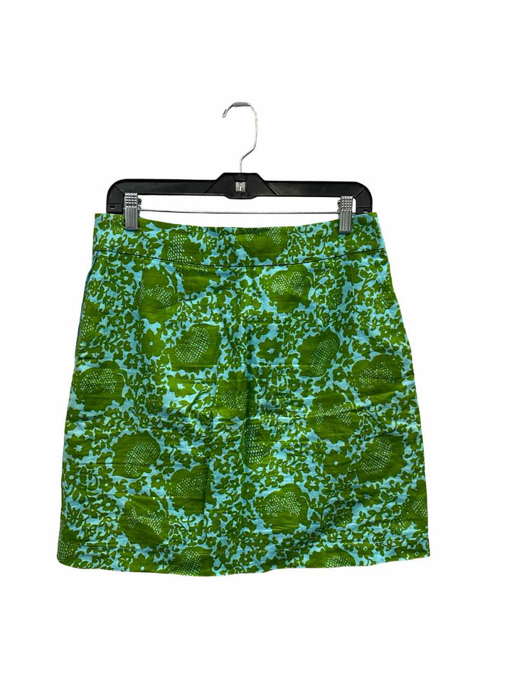 Boden Size 6R Green Blue Floral Skirt