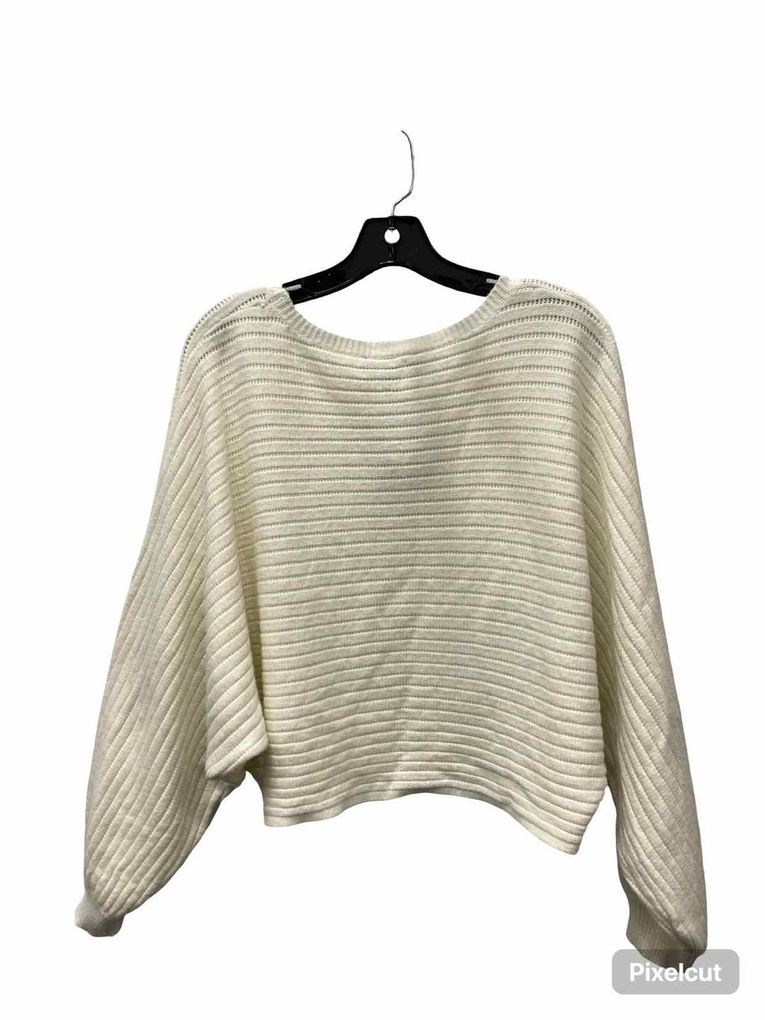 Cotton Candy Size S/M White Ribbed Sweater