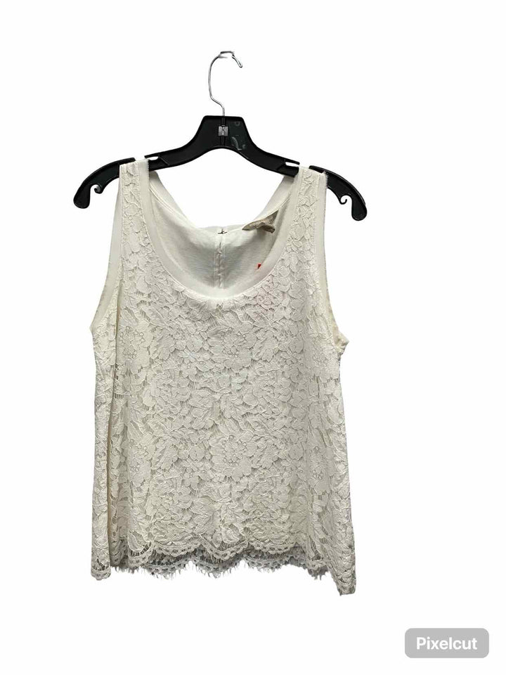 Banana Republic Size M White Floral Lace Tank Top