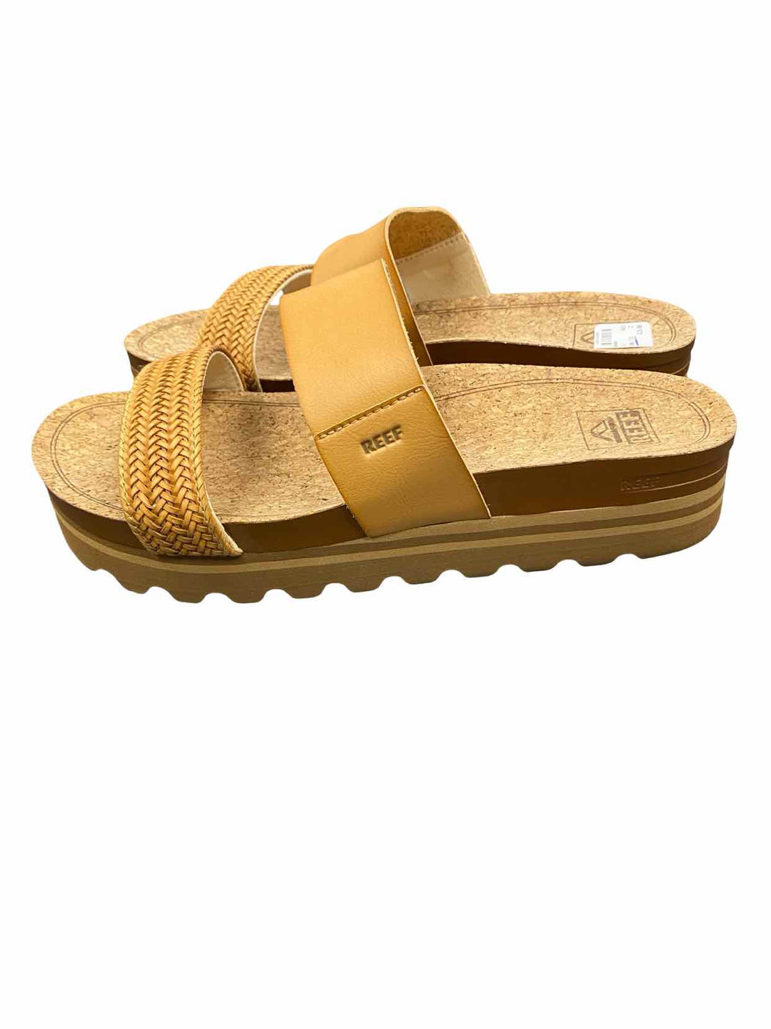 Reef Shoe Size 9.5 Brown Vegan Leather Cushion Vista Hi Arch Support Sandals