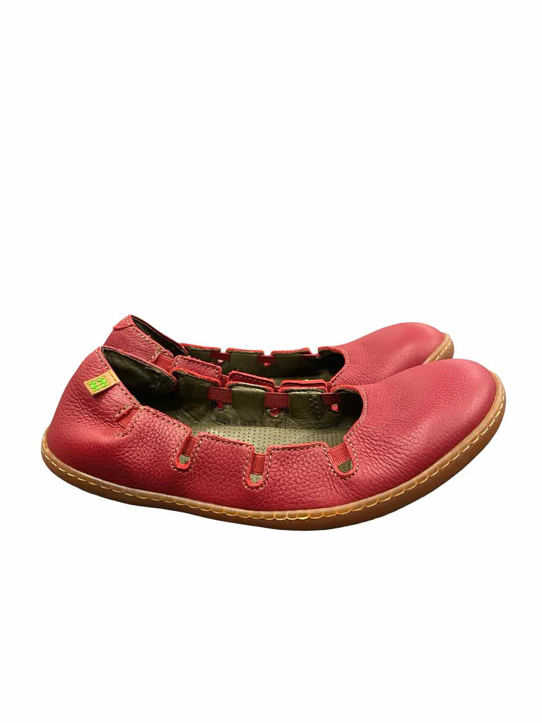 El Naturalista Shoe Size 38 Red Leather El Viajero Flats