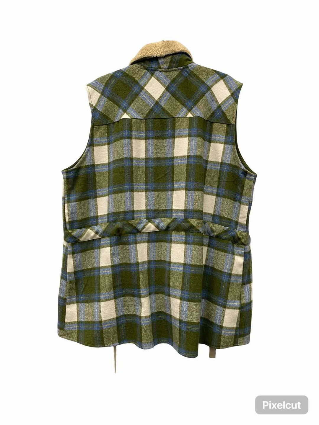 Perfectly Priscilla Size 1XL Green Blue Plaid Vest