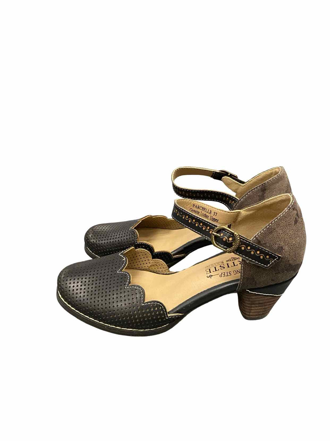 L'Artiste Shoe Size 37 Black Leather Parchelle Heels