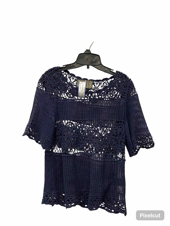 James Coviello Size XS Blue Lace 100% cotton Short Sleeve Shirts