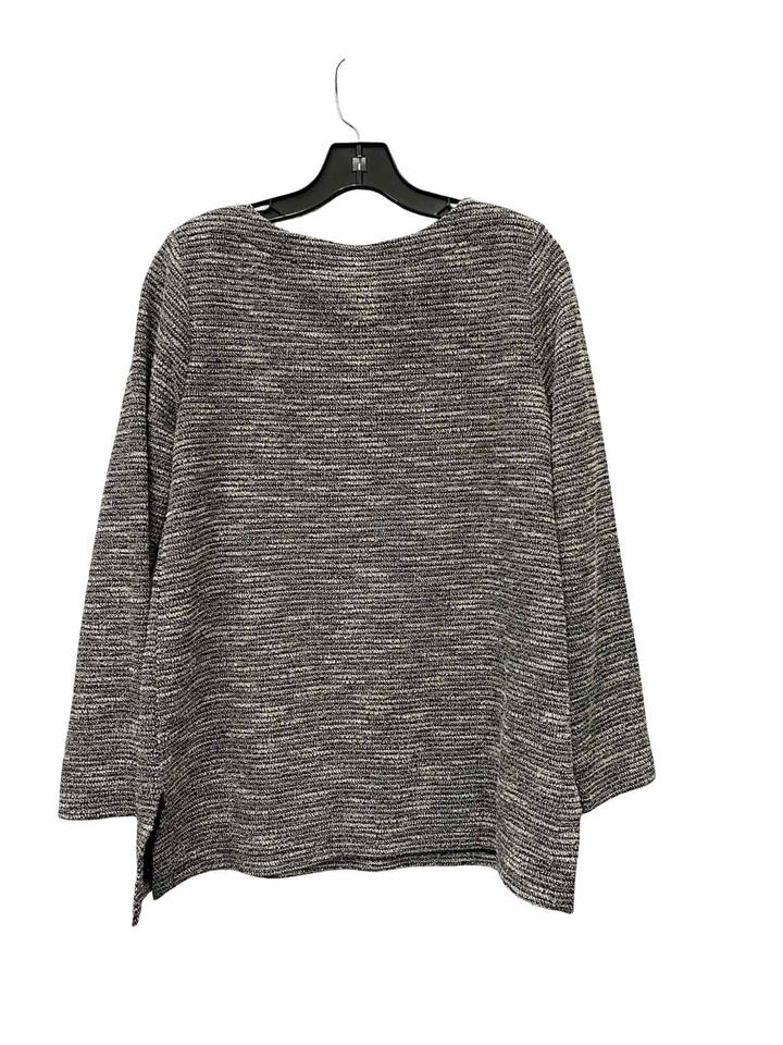 J Jill Size L Blue White Knit Sweater