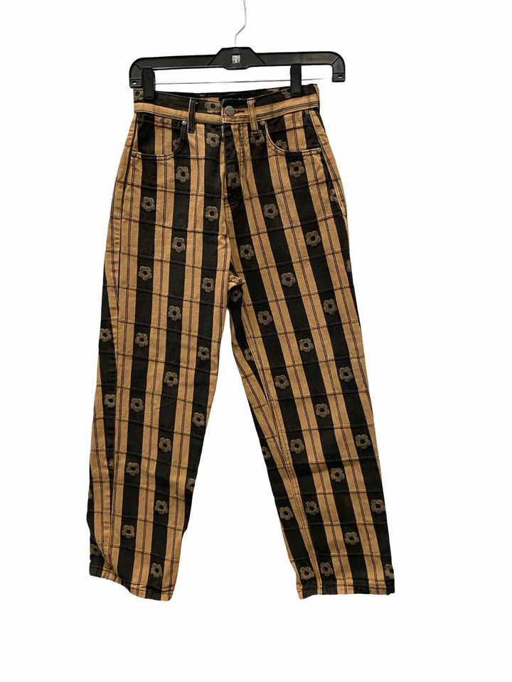 Afends Size 2 Black Brown Striped Jeans
