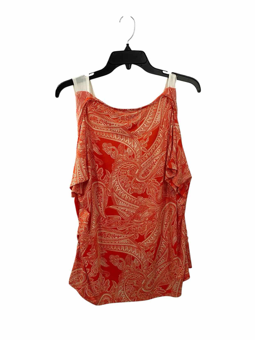 Sew in Love Size L Orange White Tank Top