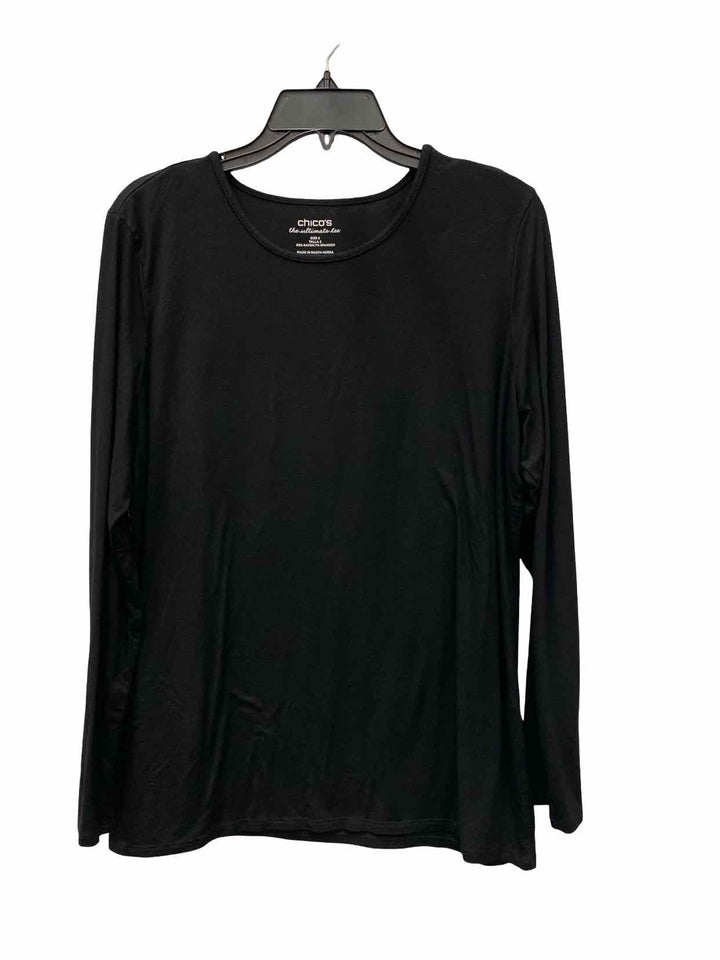 Chico's Size 2(12) Black Long Sleeve Shirts
