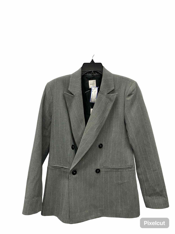 Maeve Size XS Gray White Lines Blazer