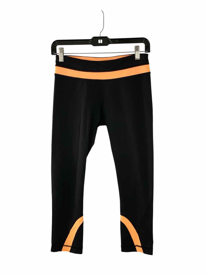 Lululemon Size 6 Black Orange Athletic Pants