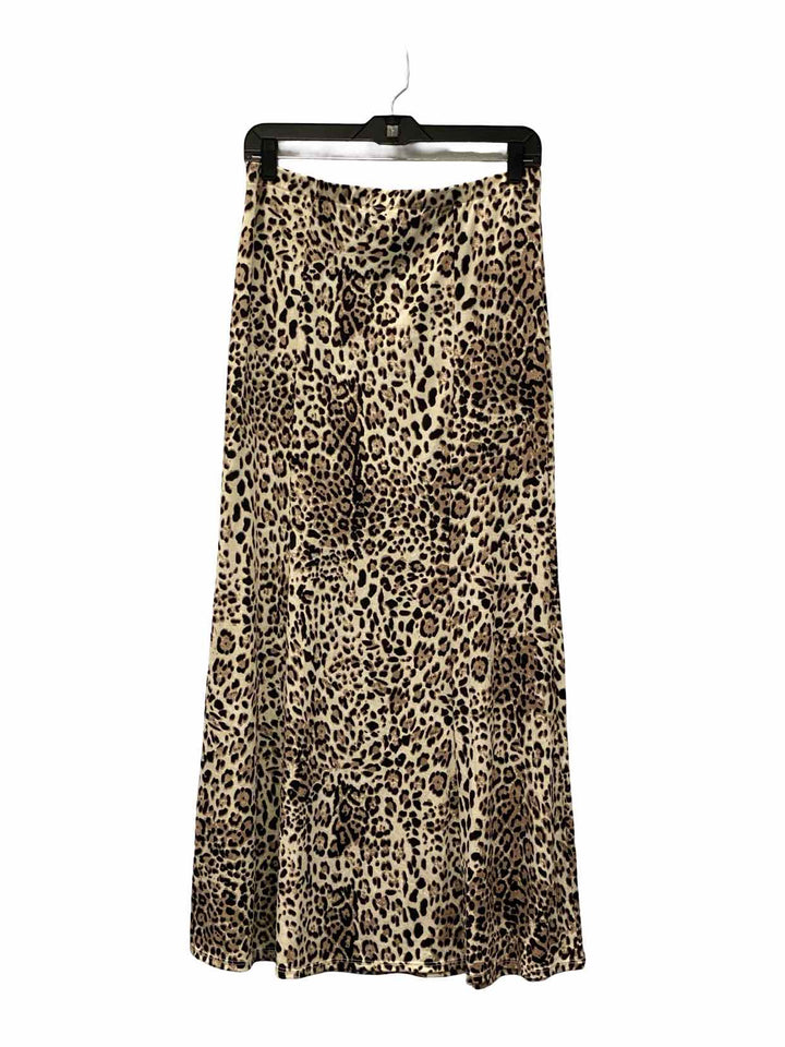 I JOAH Size L Brown Cream Cheetah Skirt