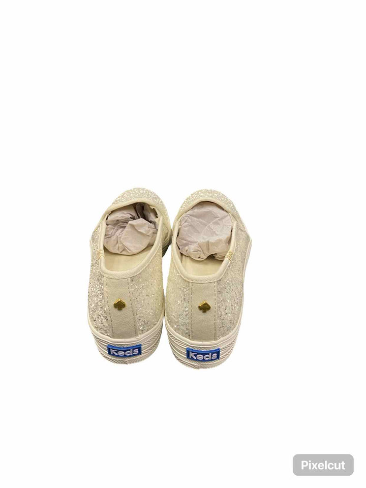 Kate Spade Shoe Size 8 White Trip Deck KS Glitter Sneakers