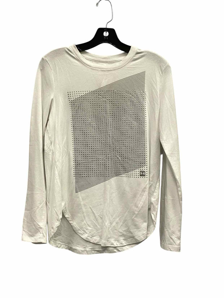 Under Armour Size S White Gray Print Athletic Long Sleeve