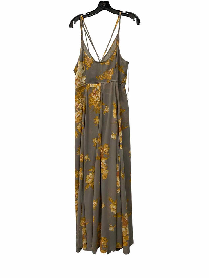 Free People Size 16 Gray Yellow Floral Dress