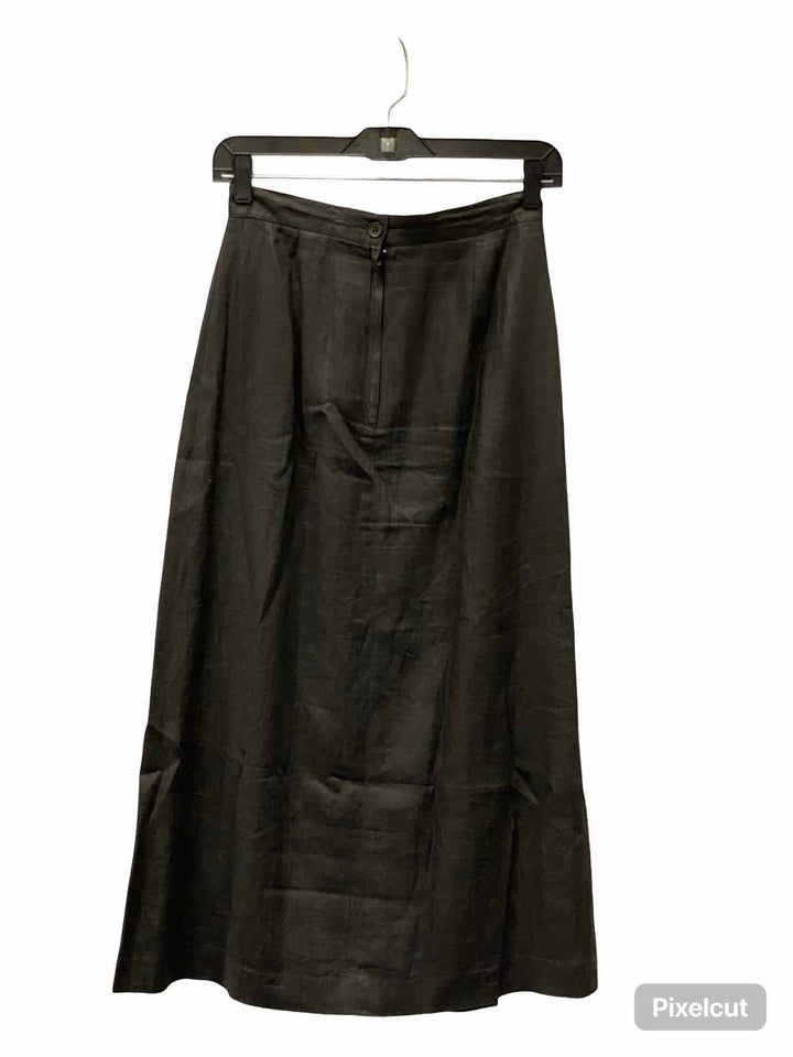 J Crew Size 6 Black 100% Linen Skirt