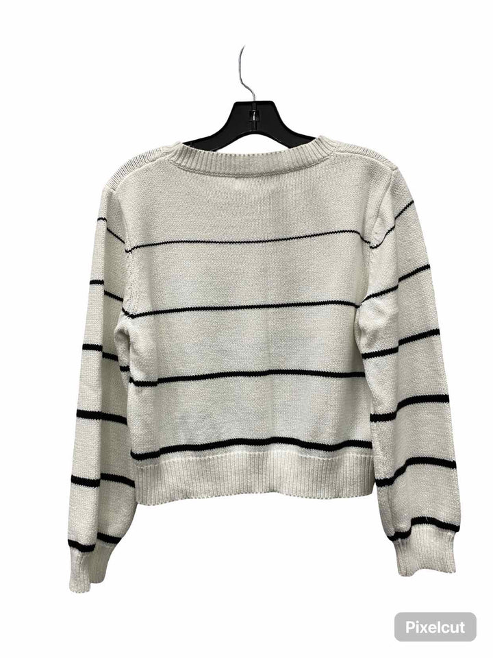 Miracle Size S White Black Striped Sweater