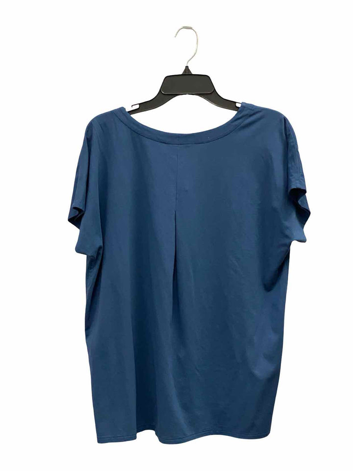 J Jill Size LT Blue Luxe Supima Scoop Neck T-shirt
