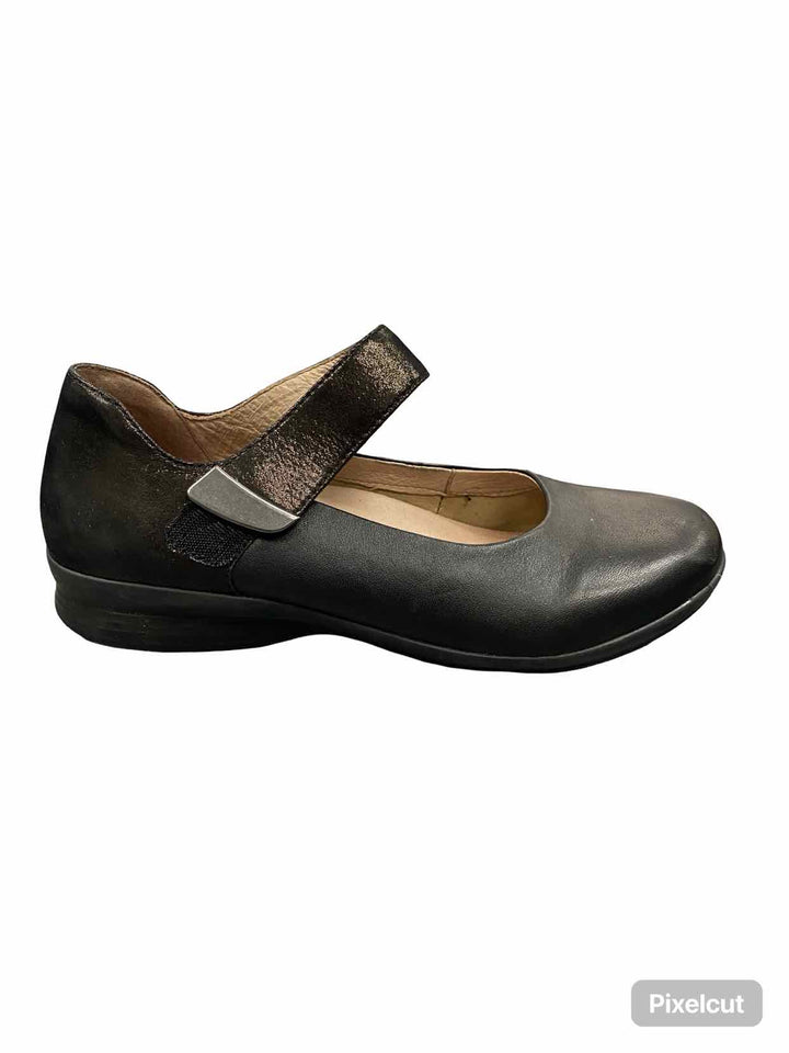 Dansko Shoe Size 38 Black Leather Audrey Mary Jane Flats
