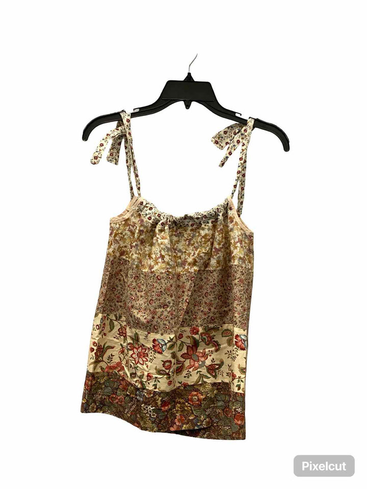 Unknown Brand Size M Brown Red Floral Tank Top