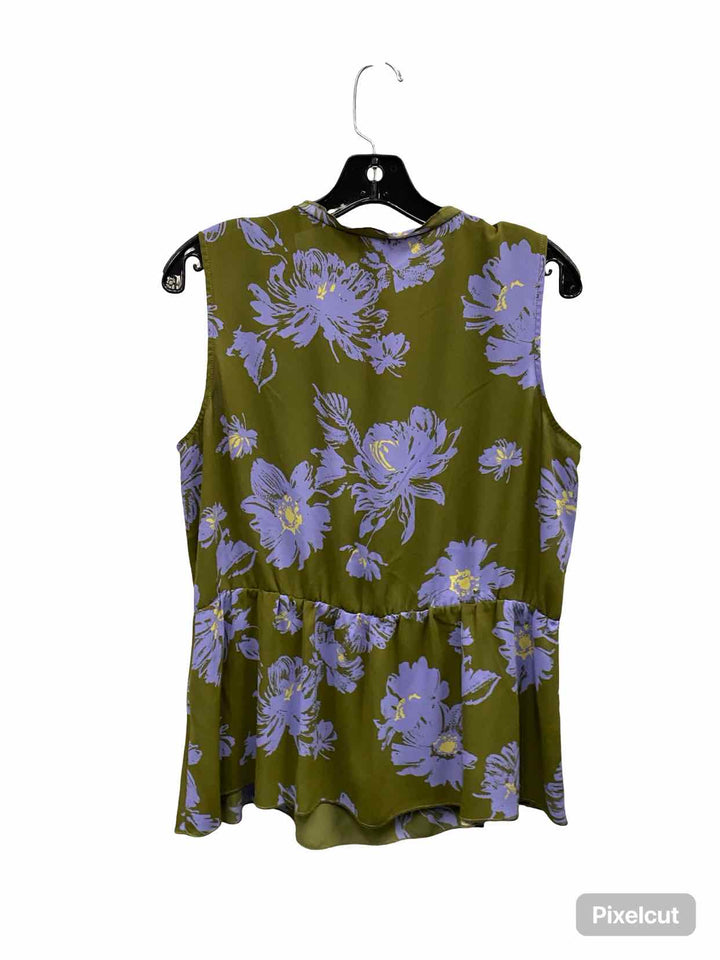 Cabi Size M Green Purple Floral Tank Top