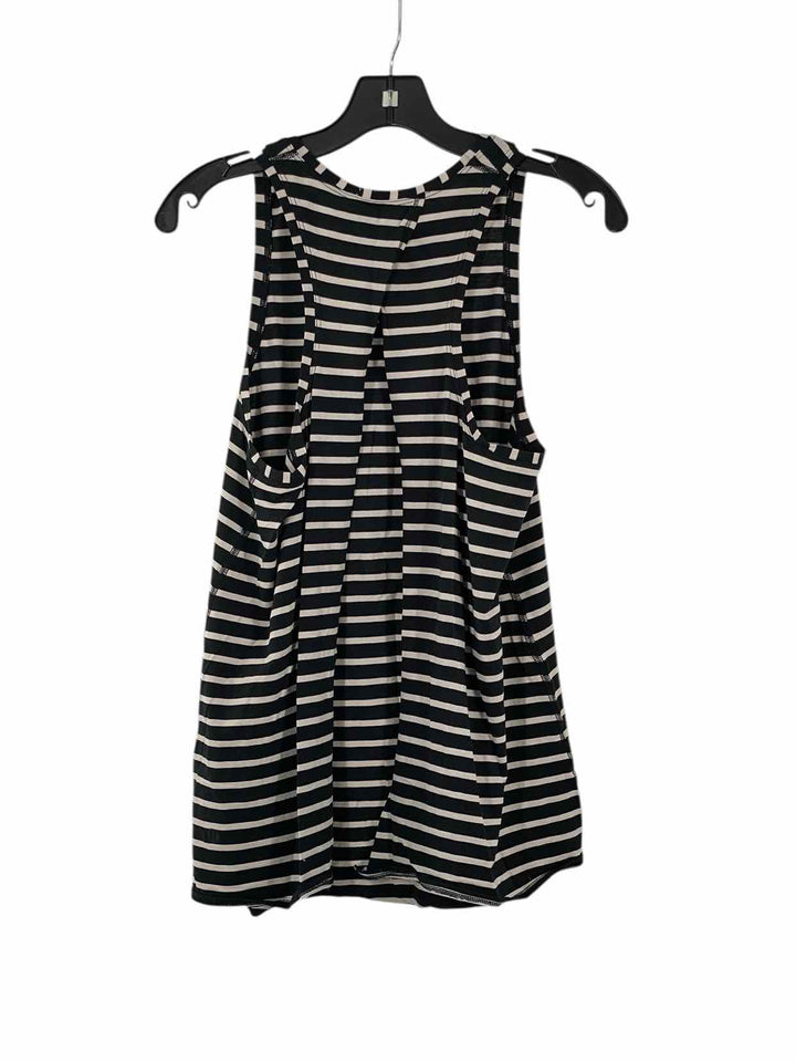 Lululemon Size M Black White Stripes Tank Top