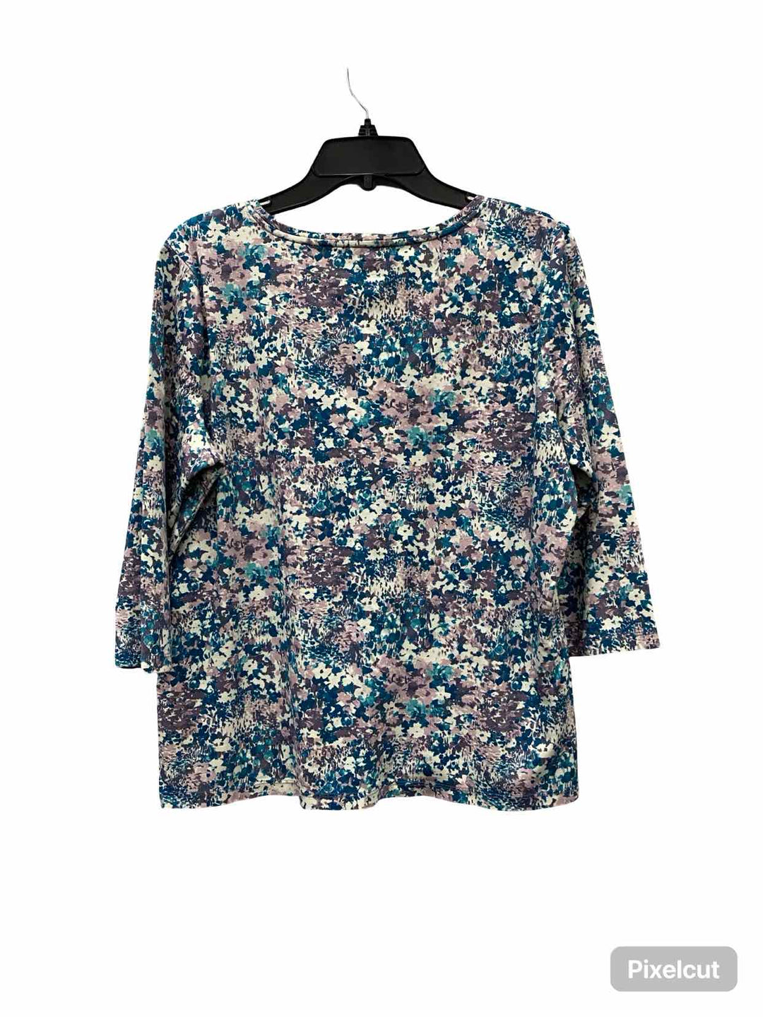 LL Bean Size XL Blue Purple Floral 100% cotton Long Sleeve Shirts