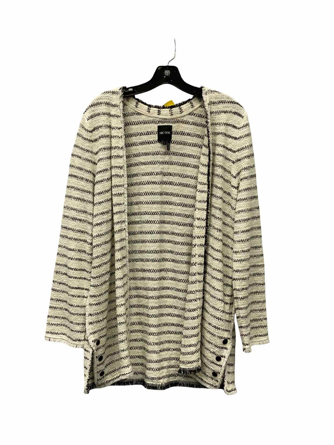 Nic + Zoe Size L White Black Striped NWT Sweater