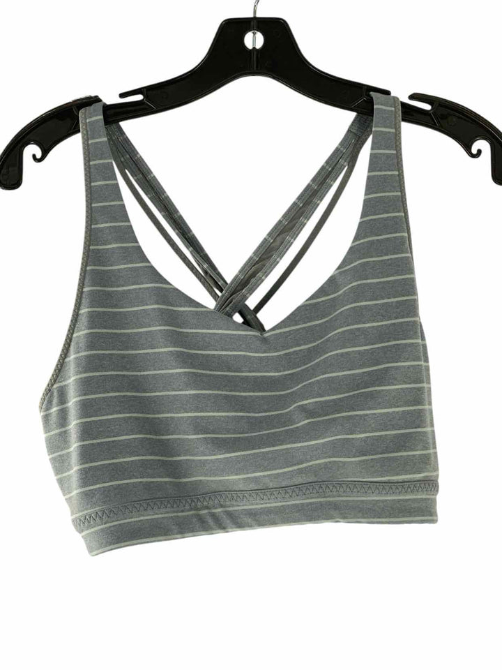 Athleta Size L Gray Stripe Athletic Bra