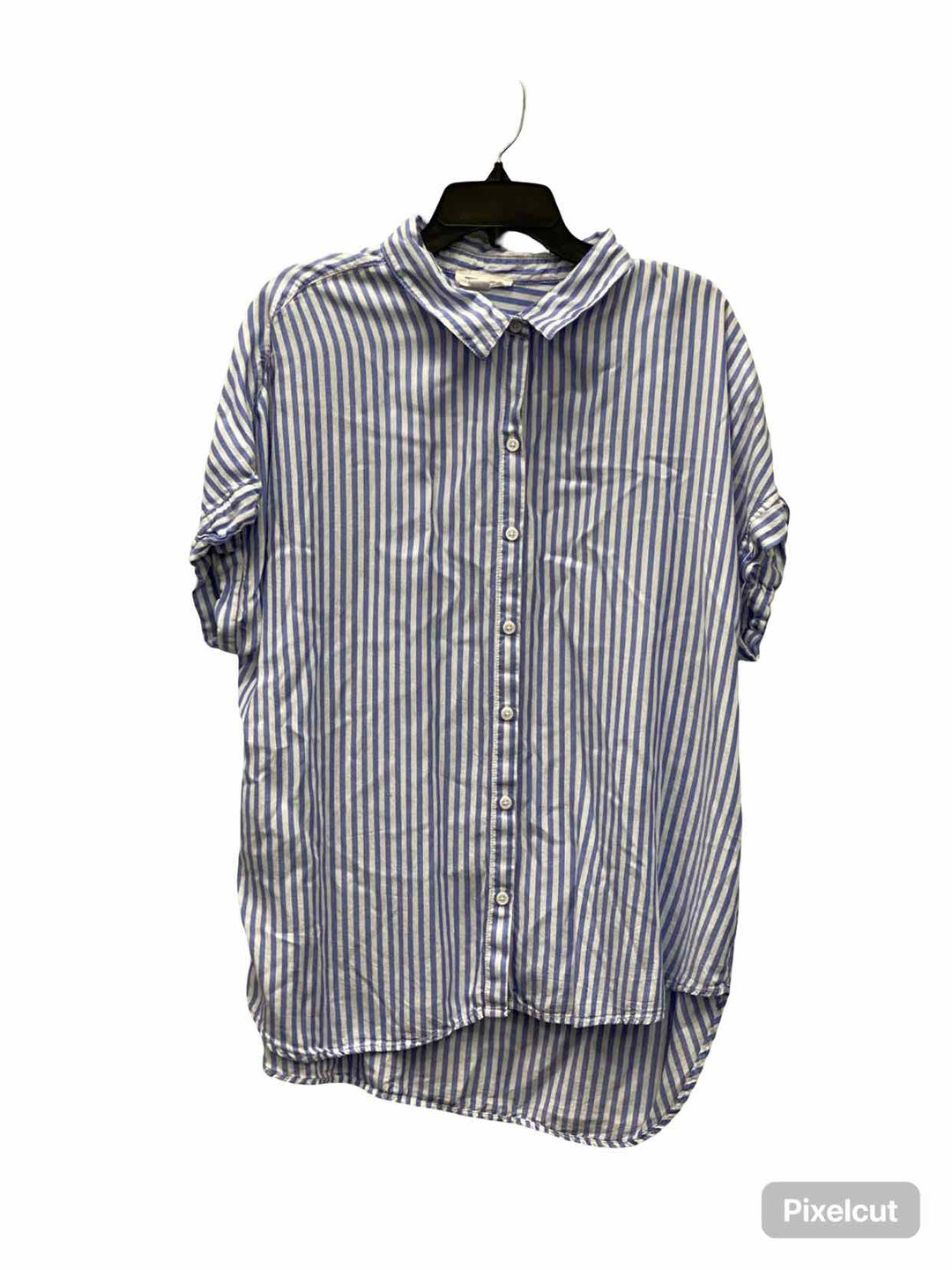 Beach LUnch Lounge Size XL Blue White Striped Long Sleeve Shirts