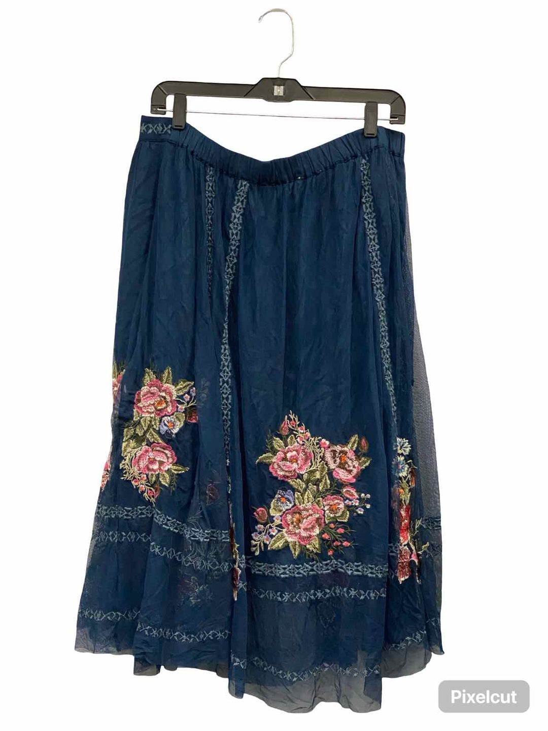 Sundance Size L Teal Embroidered Skirt