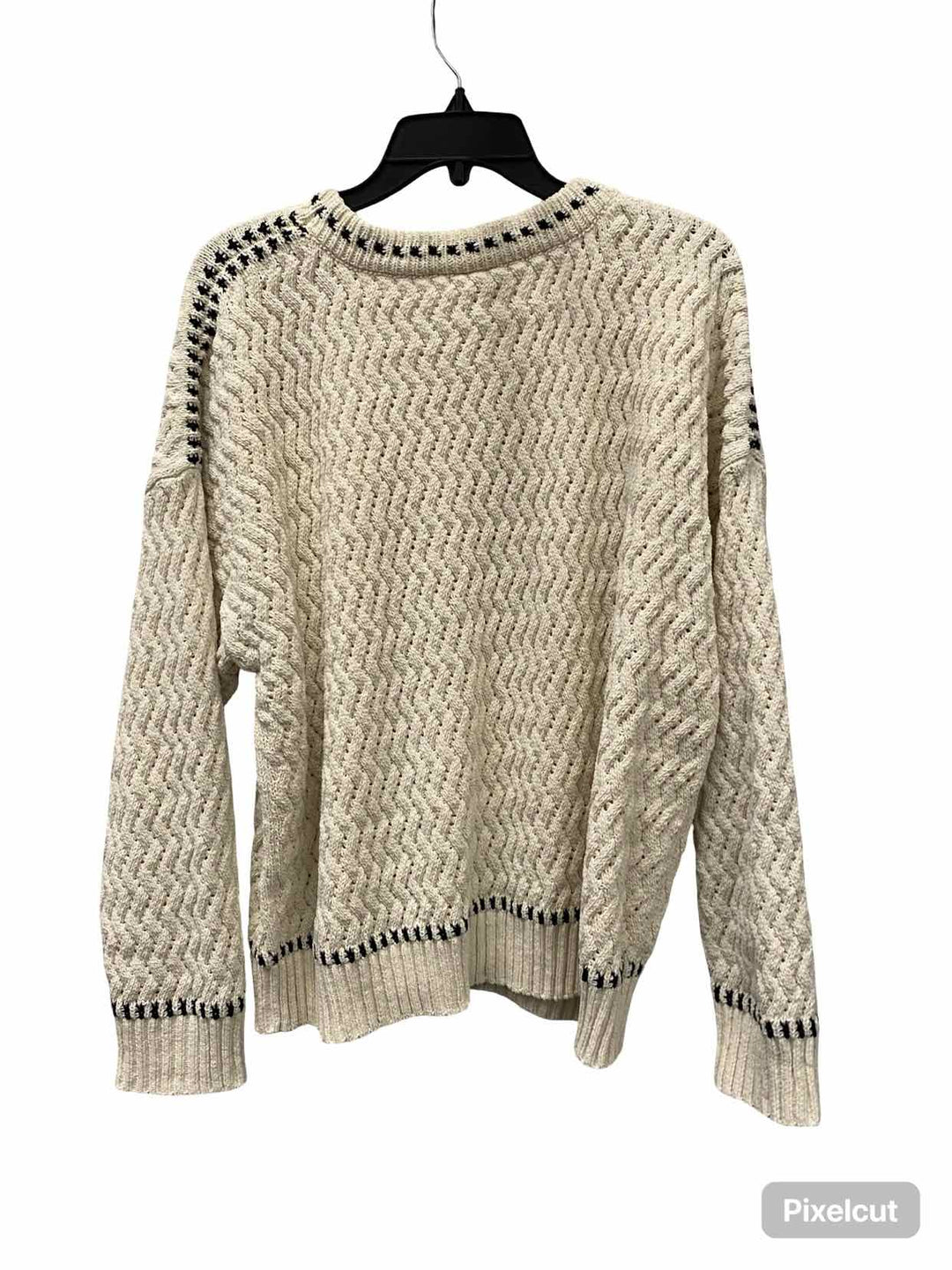 37 Orchard Size XL Cream Black Sweater