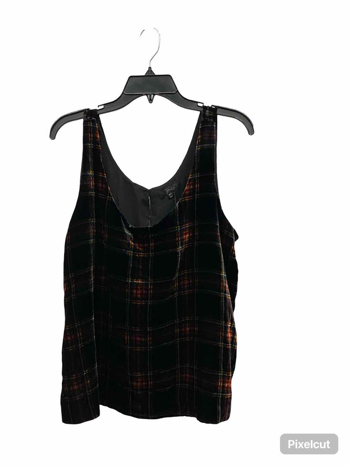 J Crew Size 14 Black Red Plaid Tank Top