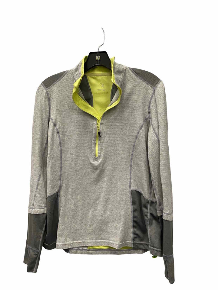 MPG Sport Size M Grey Yellow Athletic Long Sleeve