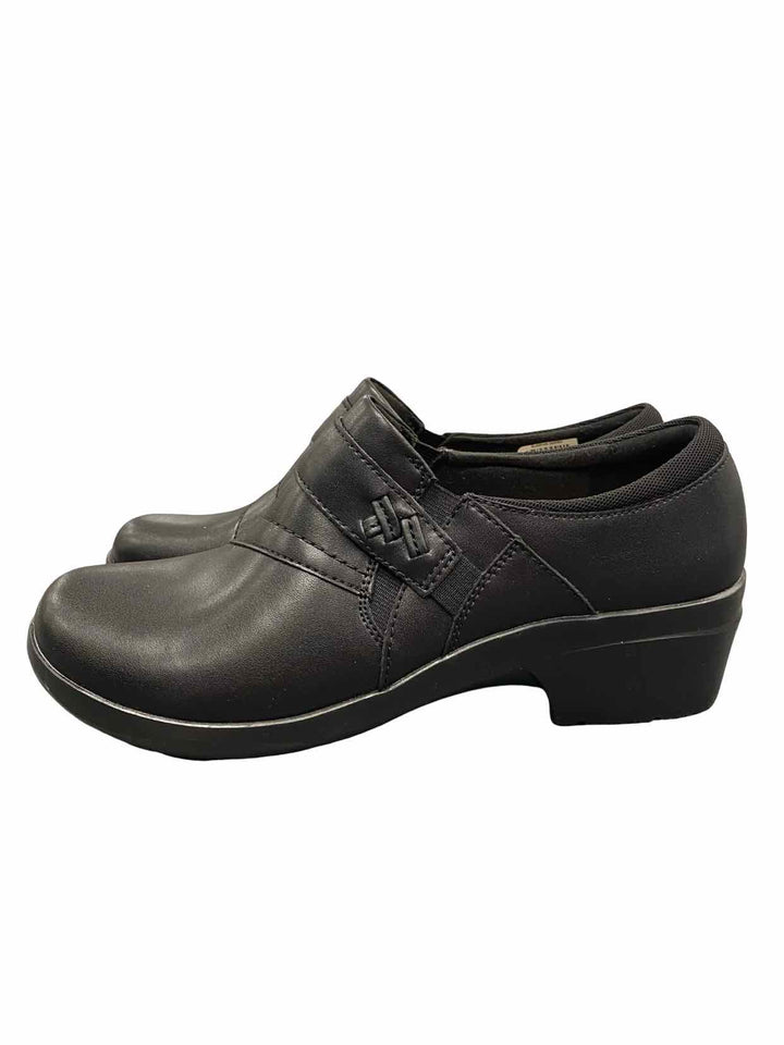 Clarks Shoe Size 8 Black Leather Upper Angie Pearl Loafers