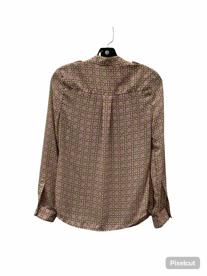 Banana Republic Size XS Brown Purple Polka Dot Long Sleeve Shirts