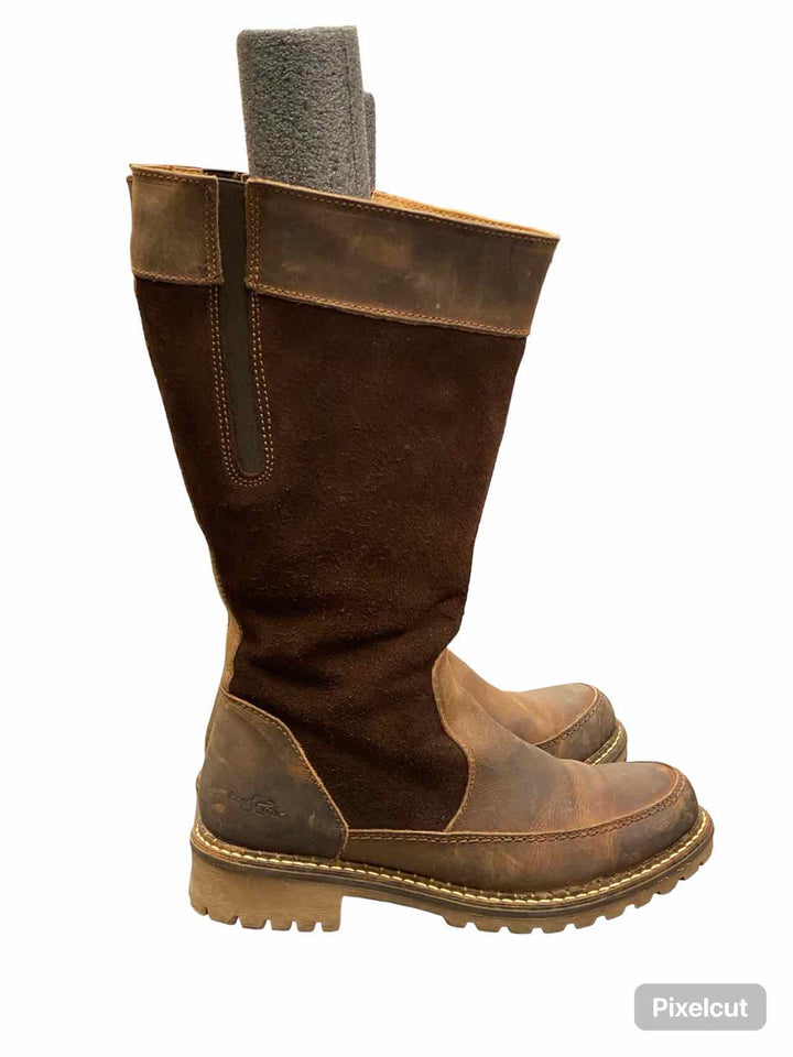 Bos and Co Shoe Size 37 Brown Suede/Leather Norman Wideshaft Boots(knee)