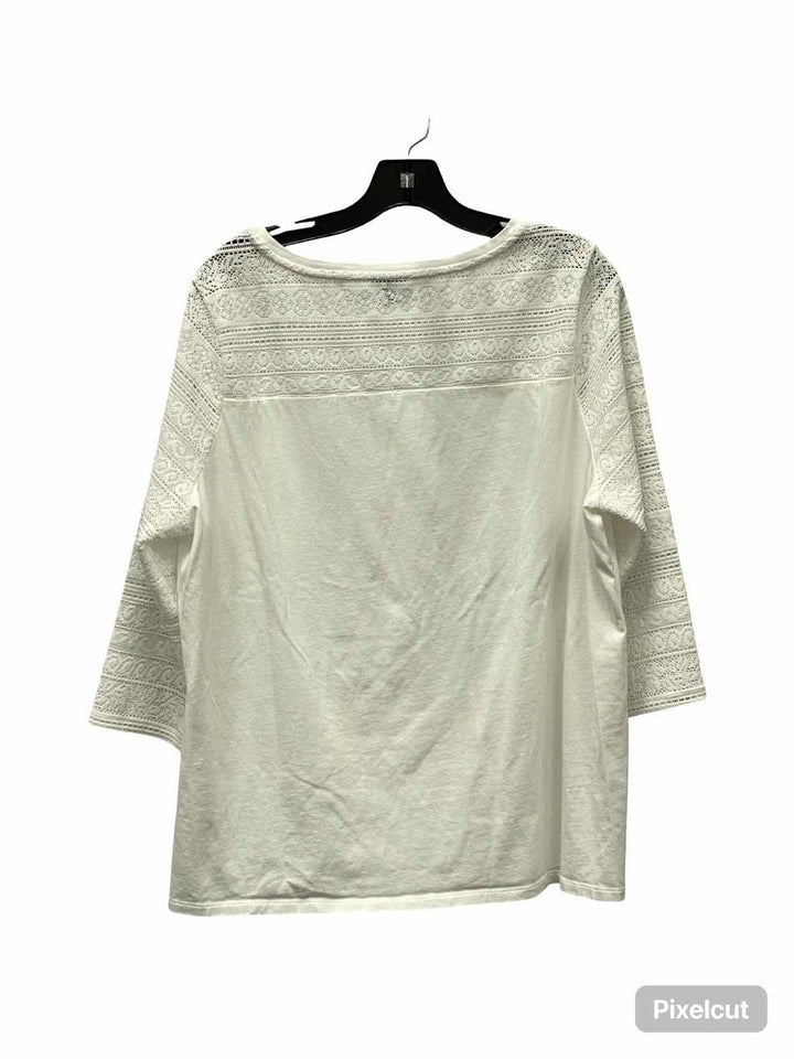 Talbots Size 2X White Long Sleeve Shirts