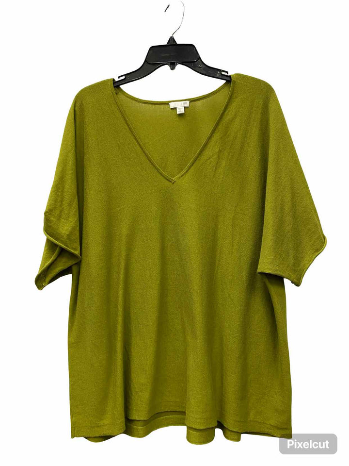 J Jill Size 2X Green Short Sleeve Shirts