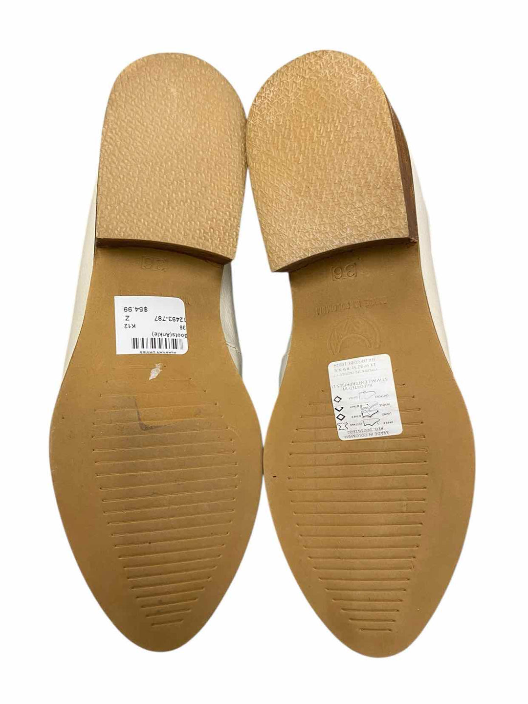 Stivali Shoe Size 36 Cream Leather Boots(Ankle)