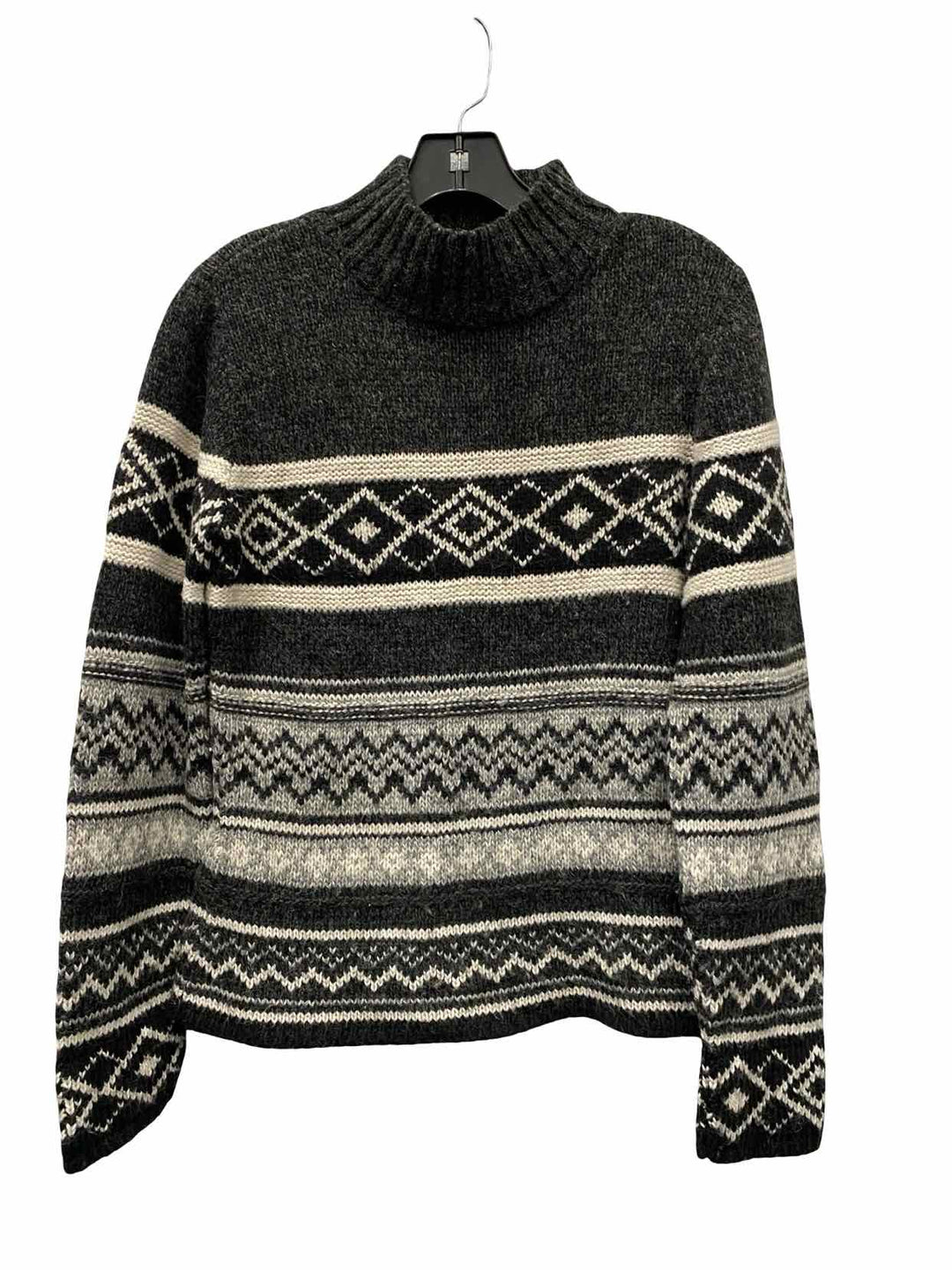 Kathy Ireland Size M Black White 20% Wool Sweater